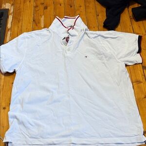 Tommy Hilfiger White Polo with Red Accents